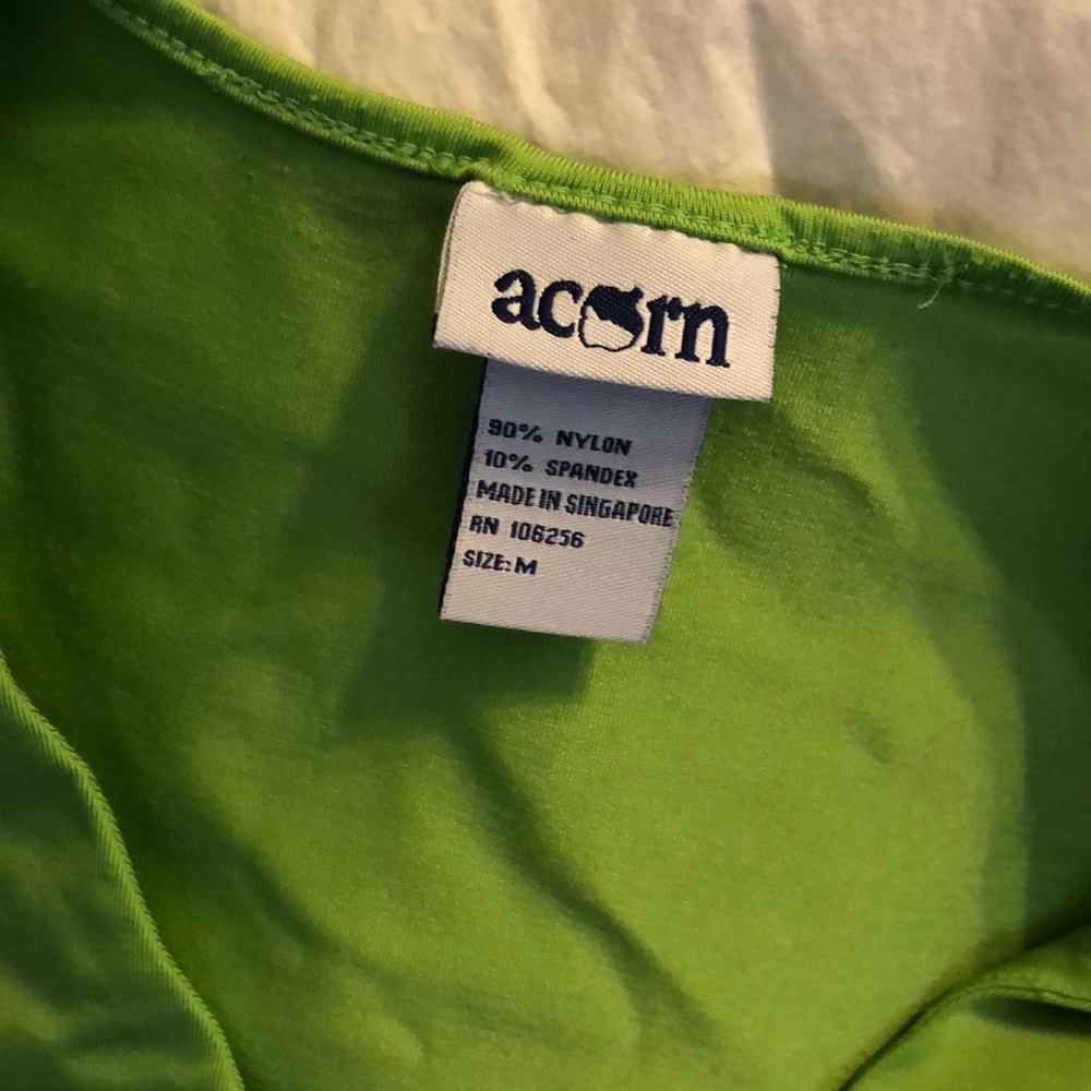 Green ACORN sleeveless nylon/spandex tank